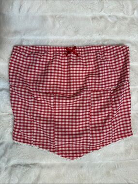 NWOT Red and White Gingham Tube Top